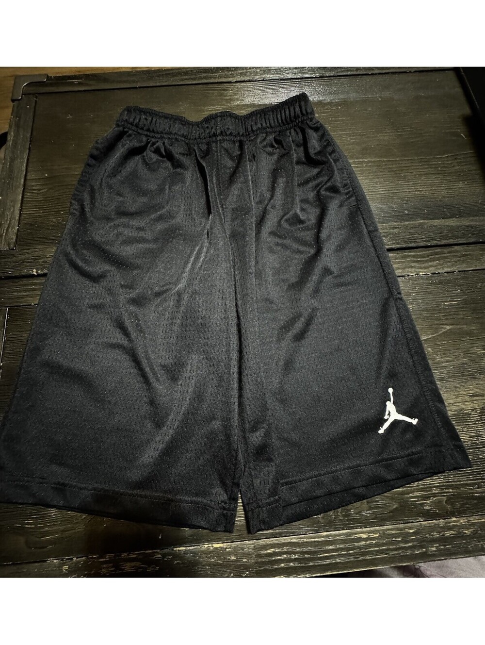 Jordan Boys Youth L 12-13 Black Mesh Basketball Shorts Jumpman Athletic